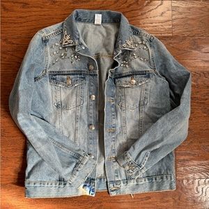H&M rhinestone denim jacket. nwot